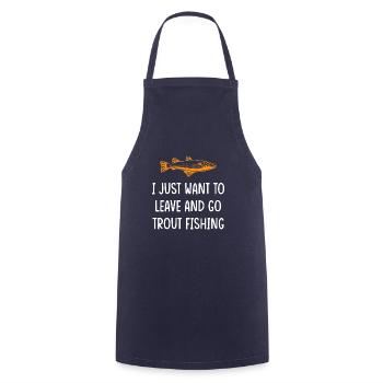 I Just want to leave and go Trout Fishing - Kochschürze - Navy - Vorne - AI Model Male 185 dark (185cm)