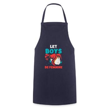 Let Boys Be Feminine - Kochschürze - Navy - Vorne - AI Model Male 185 dark (185cm)