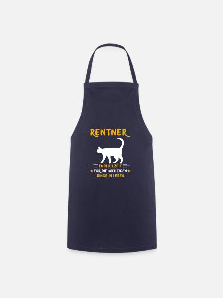 Rentner Rente Rentenbeginn Katze Katzenbesitzer - Kochschürze - Navy