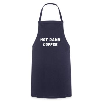 Hot Damn Coffee. Heißer Kaffee Koffein Espresso - Kochschürze - Navy - Vorne - AI Model Male 185 dark (185cm)