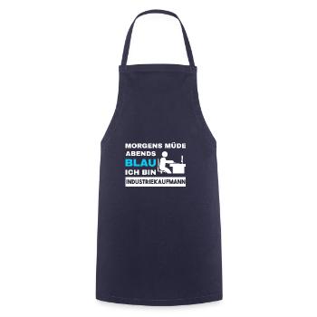 Morgens Müde Abends Blau Industriekaufmann - Kochschürze - Navy - Vorne - AI Model Male 185 dark (185cm)