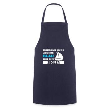 Morgens Müde Abends Blau Segler - Kochschürze - Navy - Vorne - AI Model Male 185 dark (185cm)