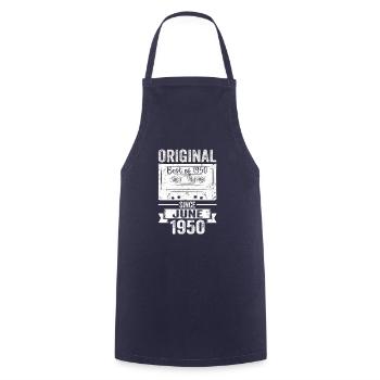 Original June 1950 72nd Birthday Gift Men - Cooking Apron - navy - Front - AI Model Male 185 dark (185cm)