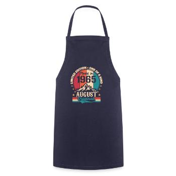 1965 August | August 1965 birthday Aged Perfectly - Cooking Apron - navy - Front - AI Model Male 185 dark (185cm)