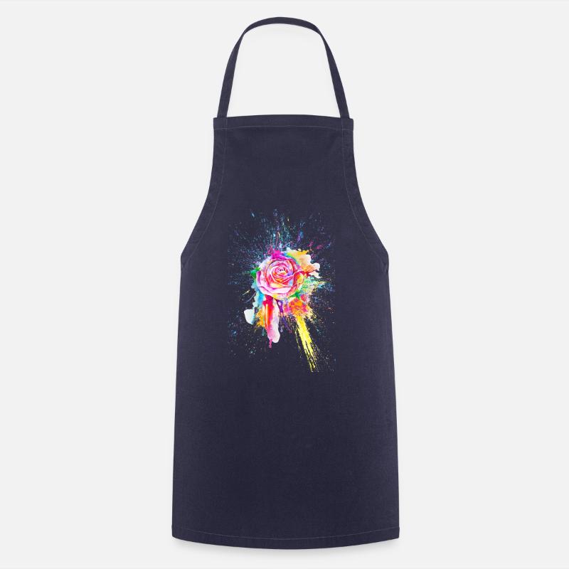 Rose Fleur Fleur Fleur Color Splash - Tablier de cuisine - marine
