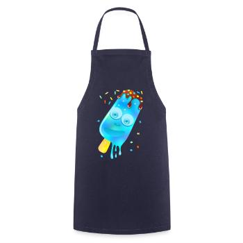 Crème glacée colorée – Bleu - Tablier de cuisine - marine - Devant - AI Model Male 185 dark (185cm)