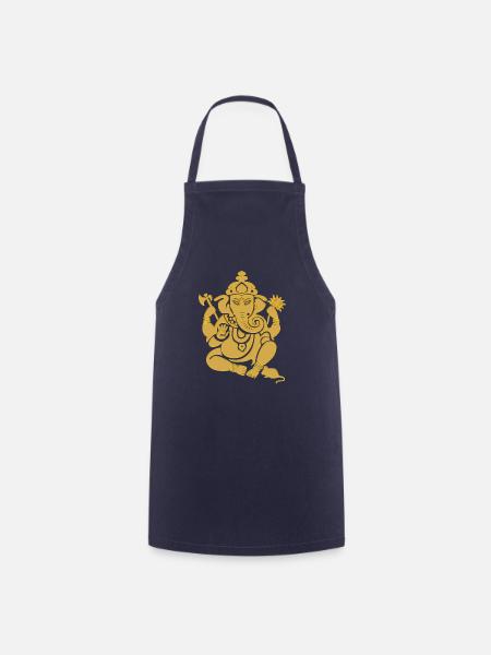 ganesha_aumkara_gold - Kochschürze - Navy