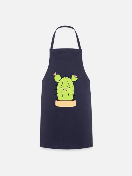 Kawaii Kaktus - Kochschürze - Navy