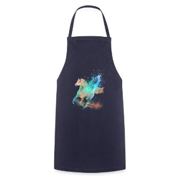 flying horse,horse with wings,horse,graffiti - Cooking Apron - navy - Front - AI Model Male 185 dark (185cm)