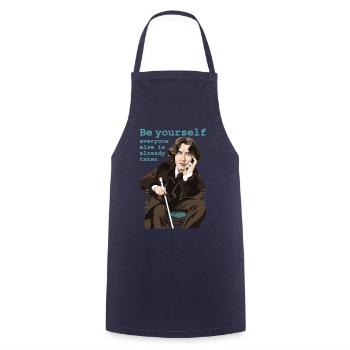 Oscar Wilde - Cooking Apron - navy - Front - AI Model Male 185 dark (185cm)