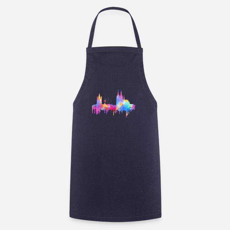 Skyline Cologne - Coloré - Tablier de cuisine - marine