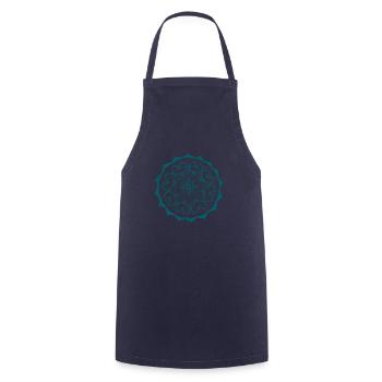 Mandala 16 in petrol - Cooking Apron - navy - Front - AI Model Male 185 dark (185cm)