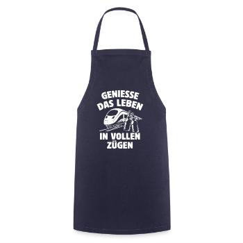 Genieße das Leben in vollen Zügen - Bierflasche - Kochschürze - Navy - Vorne - AI Model Male 185 dark (185cm)