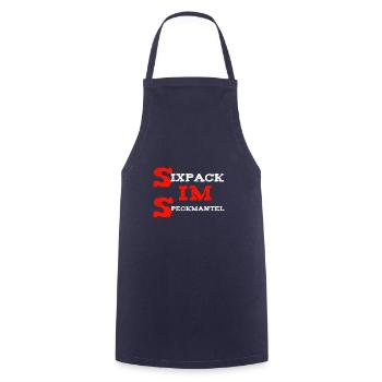 Sixpack,Speckmantel,lustiger Spruch,witzig,Party - Kochschürze - Navy - Vorne - AI Model Male 185 dark (185cm)