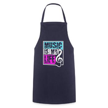 Music Is My Life Musik Ist Mein Leben Liebe Spruch - Cooking Apron - navy - Front - AI Model Male 185 dark (185cm)