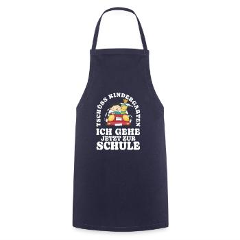Einschulung Tschüss Kindergarten - Kochschürze - Navy - Vorne - AI Model Male 185 dark (185cm)
