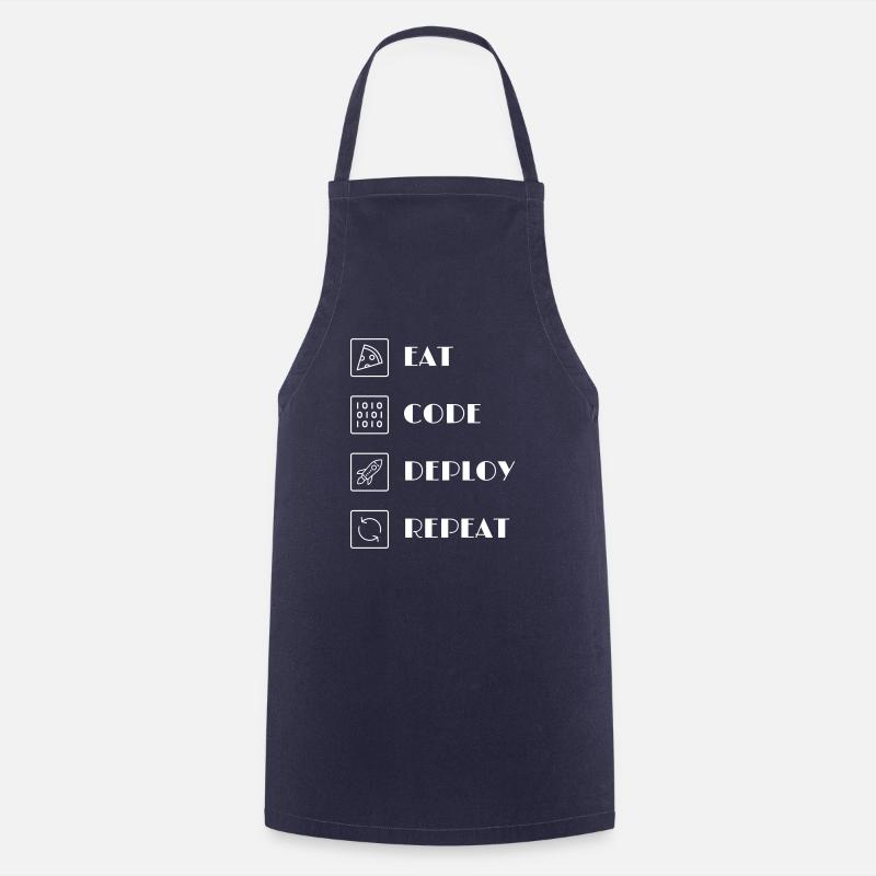 EAT - CODE - DEPLOY - REPEAT - Kochschürze - Navy