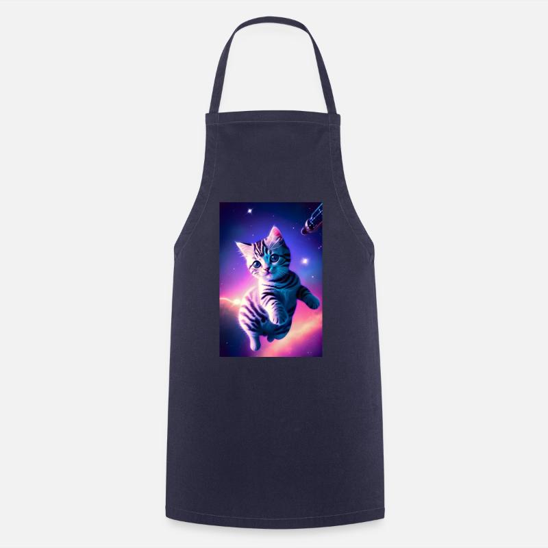 Space Kitten Synthwave - Tablier de cuisine - marine