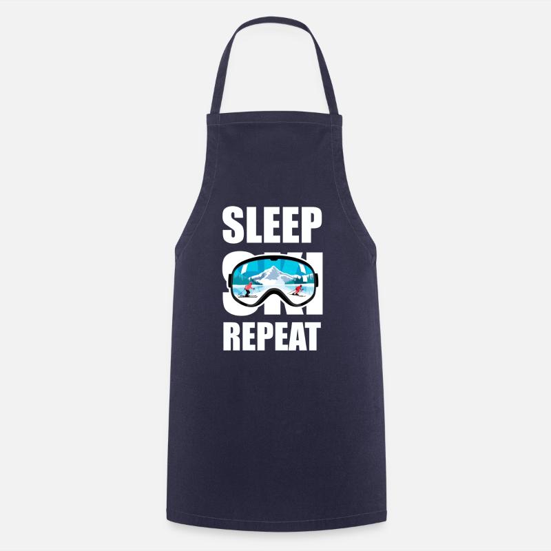 Sleep Ski Repeat - Cooking Apron - navy