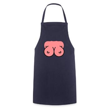 Brüste - Busen - Titten - Kochschürze - Navy - Vorne - AI Model Male 185 dark (185cm)