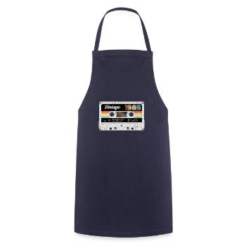 Vintage Cassette 1985 Retro Classic Birthday - Cooking Apron - navy - Front - AI Model Male 185 dark (185cm)