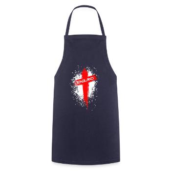 England Cross Graffiti - Cooking Apron - navy - Front - AI Model Male 185 dark (185cm)