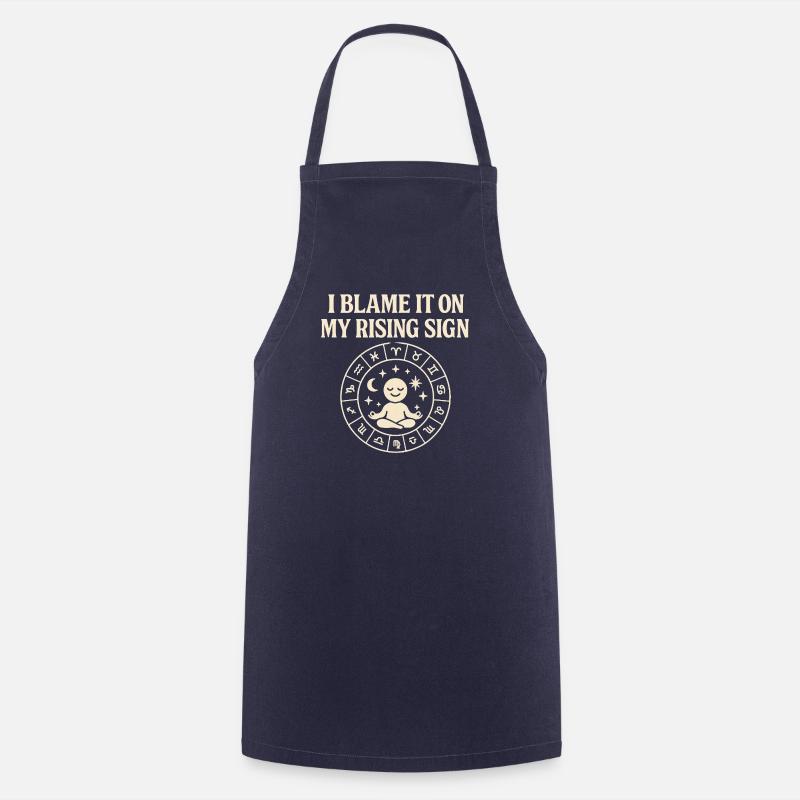 The Meditation Path and the Astrological Chart - Cooking Apron - navy