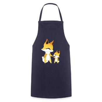 Brother gift foxes - Cooking Apron - navy - Front - AI Model Male 185 dark (185cm)