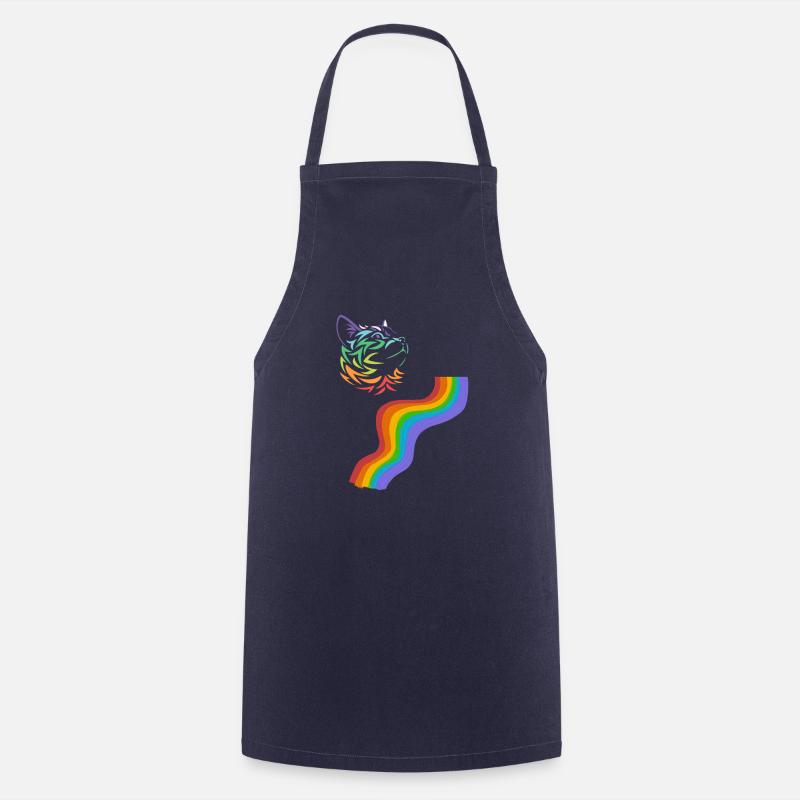 Cat Rainbow - Cooking Apron - navy