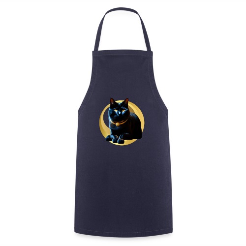 Chat noir collier doré - Tablier de cuisine