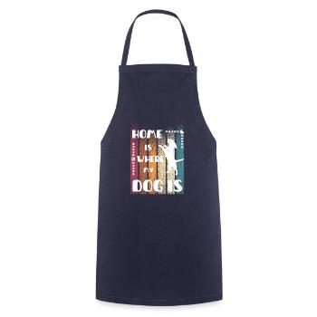 Home is where my Dog is - Cooking Apron - navy - Front - AI Model Male 185 dark (185cm)