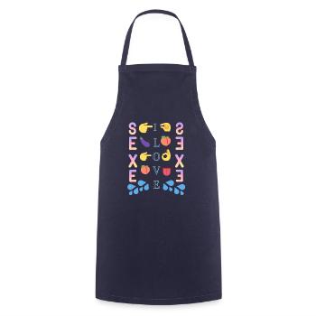 LOVE SEXE - Tablier de cuisine - marine - Devant - AI Model Male 185 dark (185cm)