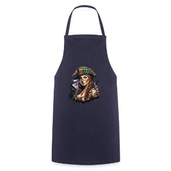 Piratinn - Kochschürze - Navy - Vorne - AI Model Male 185 dark (185cm)