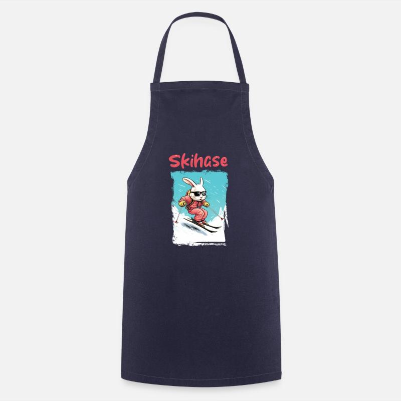 Lapin de ski - Tablier de cuisine - marine