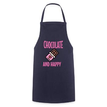 Chocolat et bonheur : un mariage parfait - Tablier de cuisine - marine - Devant - AI Model Male 185 dark (185cm)