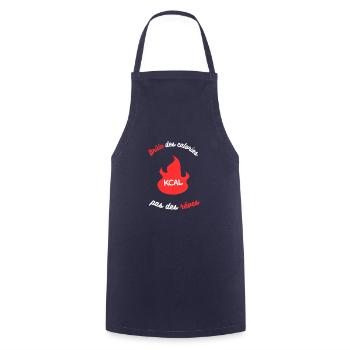 Brûle des calories : T-shirt motivation - Tablier de cuisine - marine - Devant - AI Model Male 185 dark (185cm)