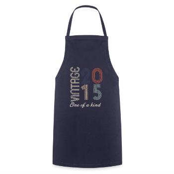9th Anniversary 2015 - Vintage Retro Gift Idea - Cooking Apron - navy - Front - AI Model Male 185 dark (185cm)