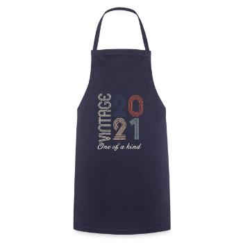 3rd Anniversary 2021 - Vintage Retro Gift Idea - Cooking Apron - navy - Front - AI Model Male 185 dark (185cm)
