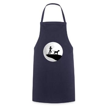 canicross train dog sport dogrun running with dog - Cooking Apron - navy - Front - AI Model Male 185 dark (185cm)