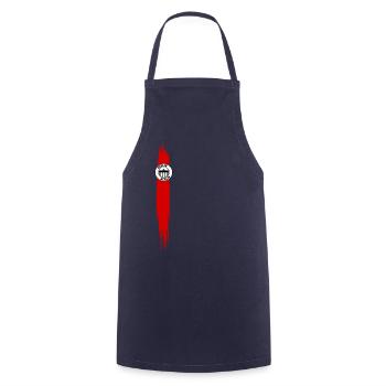 Streifen von Berlin Rot - Kochschürze - Navy - Vorne - AI Model Male 185 dark (185cm)