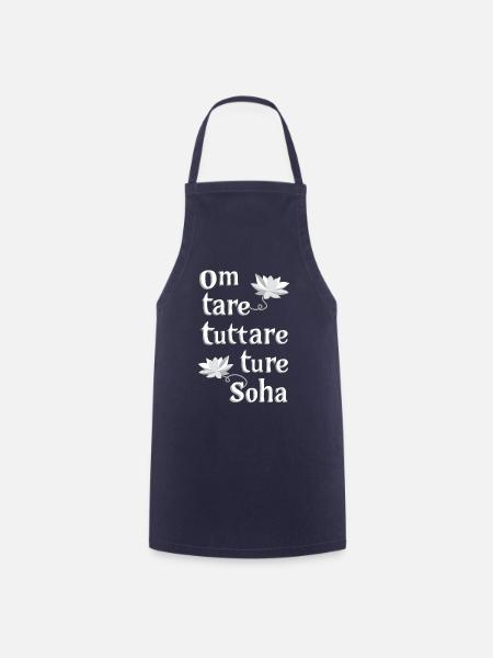 Om Tare Tuttare Ture Soha_schwarz-weiss - Kochschürze - Navy