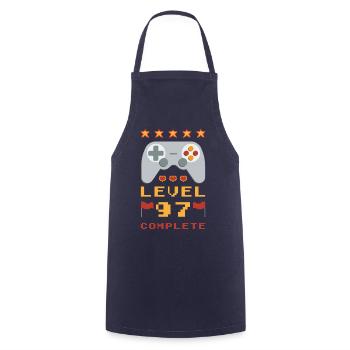 97th Birthday Level 97 Complete - Cooking Apron - navy - Front - AI Model Male 185 dark (185cm)