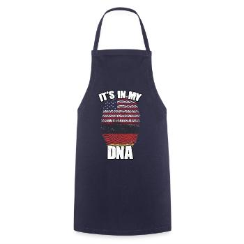 Es ist in meiner DNA Ein Amerikaner, gebürtiger - Kochschürze - Navy - Vorne - AI Model Male 185 dark (185cm)