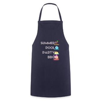Barbecue Party - BBQ - Cooking Apron - navy - Front - AI Model Male 185 dark (185cm)