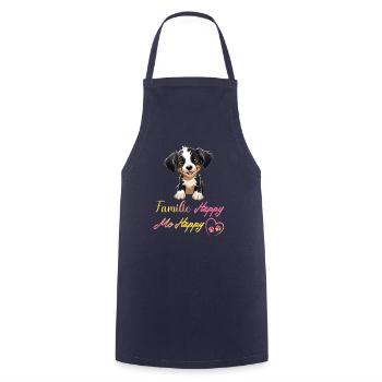 Chien Famille Heureux Moi Heureux - Tablier de cuisine - marine - Devant - AI Model Male 185 dark (185cm)