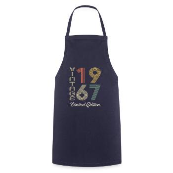 1967 Anniversaire Né en 1967 vintage Rétro. Editio - Tablier de cuisine - marine - Devant - AI Model Male 185 dark (185cm)