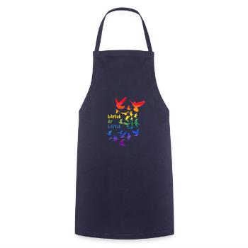 kärlek är kärlek,rainbow,deaf,birds - Cooking Apron - navy - Front - AI Model Male 185 dark (185cm)