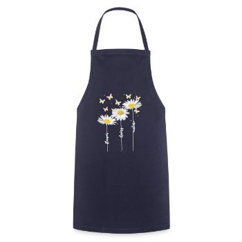 Margeriten, Blumen, Sommer - Kochschürze - Navy - Vorne - AI Model Male 185 dark (185cm)
