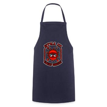 Healty Stay Virus Huh - Cooking Apron - navy - Front - AI Model Male 185 dark (185cm)