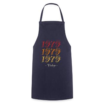 1979 vintage - Cooking Apron - navy - Front - AI Model Male 185 dark (185cm)